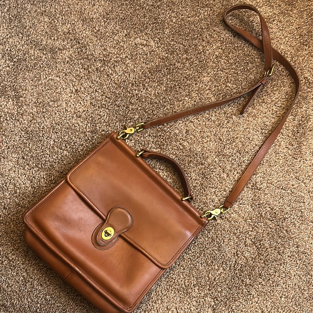 Coach Willis Brown Leather Crossbody Bag